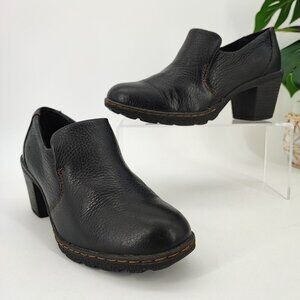 Boc Born Women's Black Leather Slip on Booties Shoes Size 6